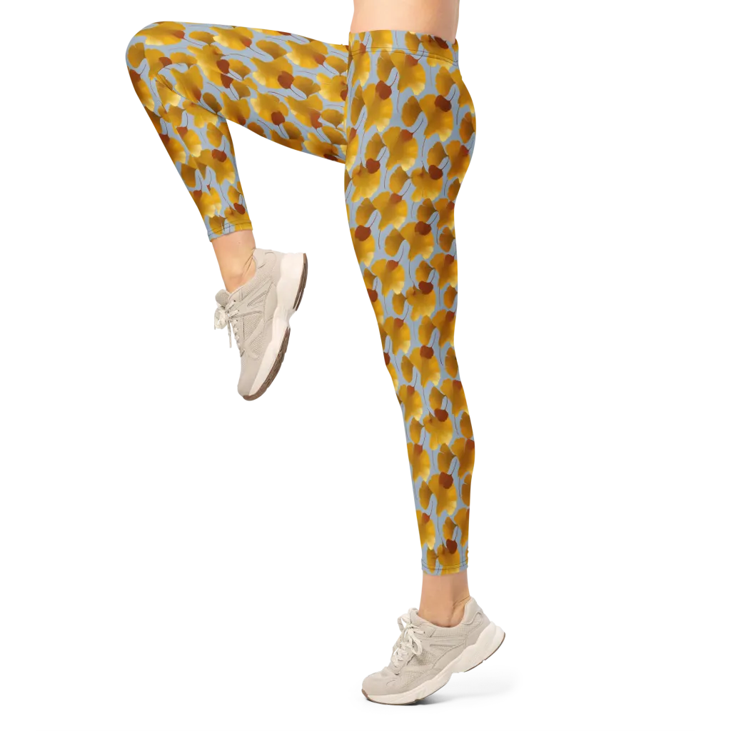 Golden Fan on Leggings — Left