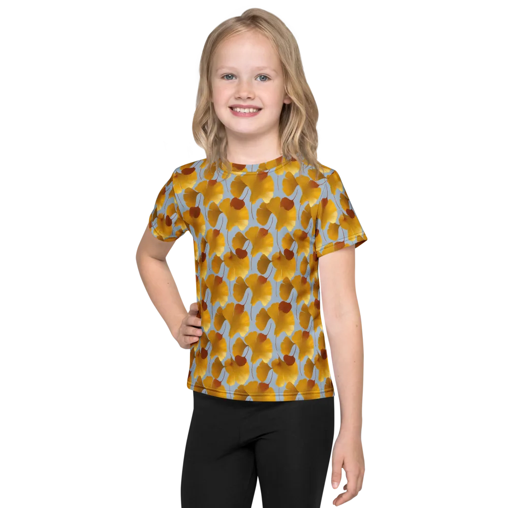 Golden Fan on Kids Crew Neck T-Shirt — Front