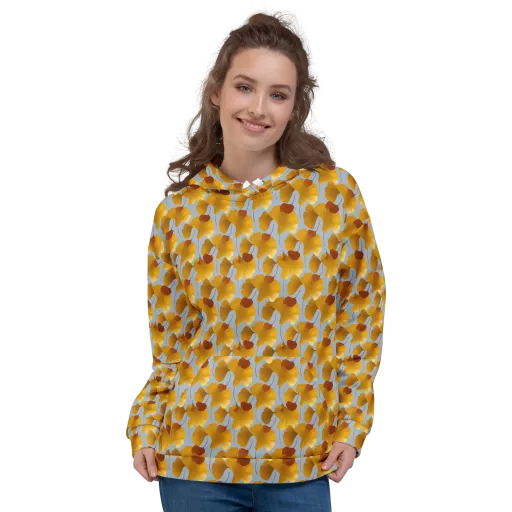 Golden Fan on a Hoodie