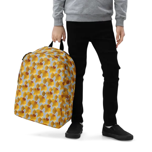 Golden Fan on a Minimalist Backpack