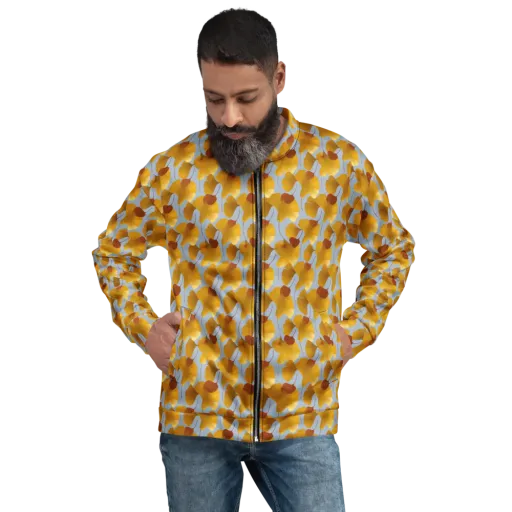 Golden Fan on a Bomber Jacket