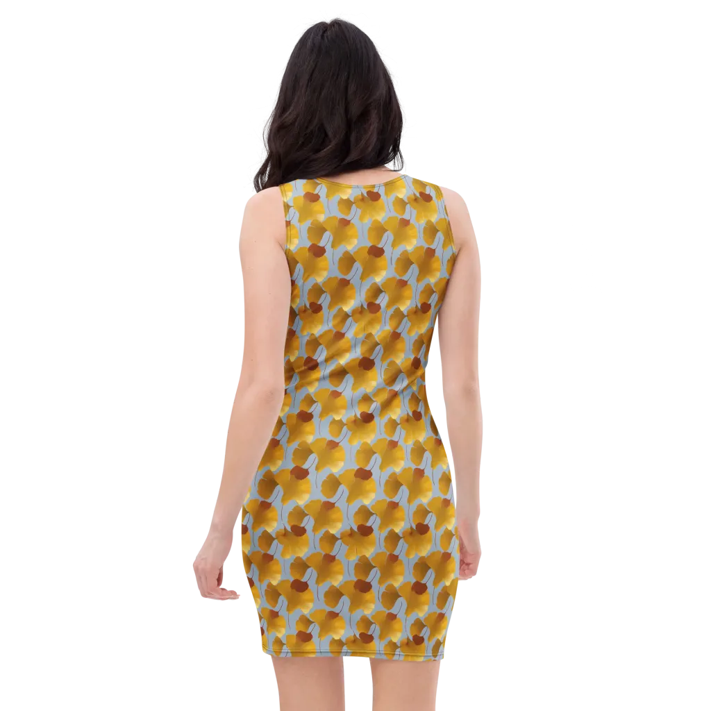 Golden Fan on Bodycon Dress — Back