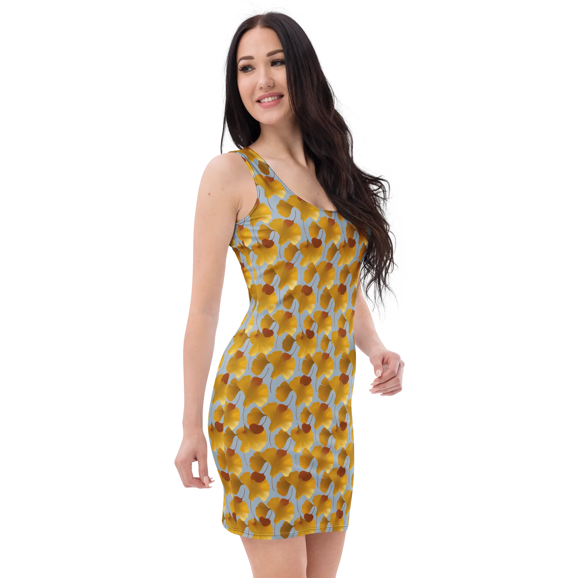Golden Fan on Bodycon Dress — Right Front