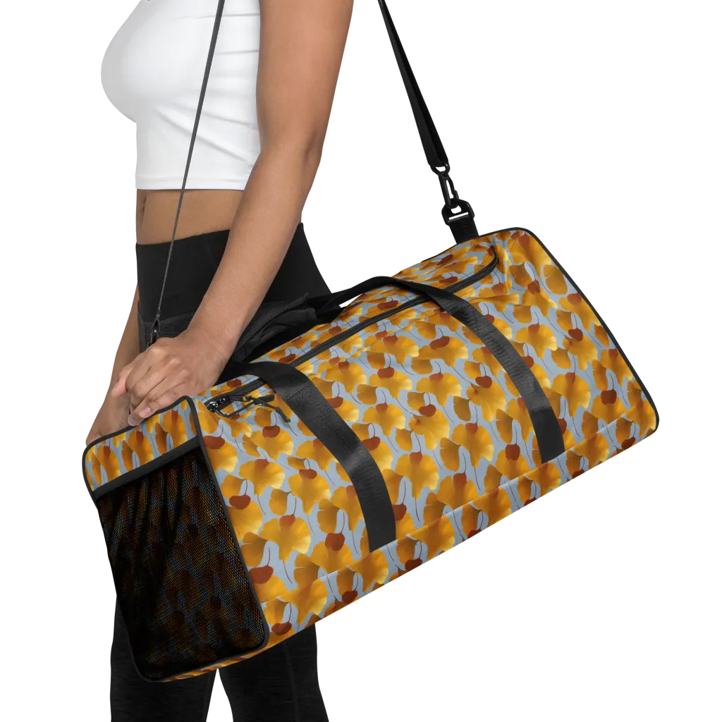 Golden Fan on Duffle Bag — Front