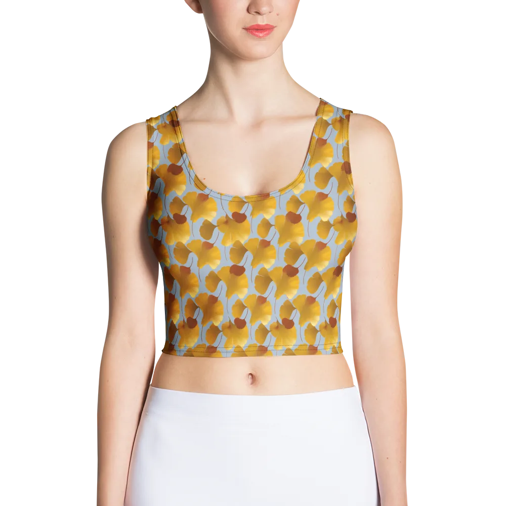 Golden Fan on Crop Top — Front