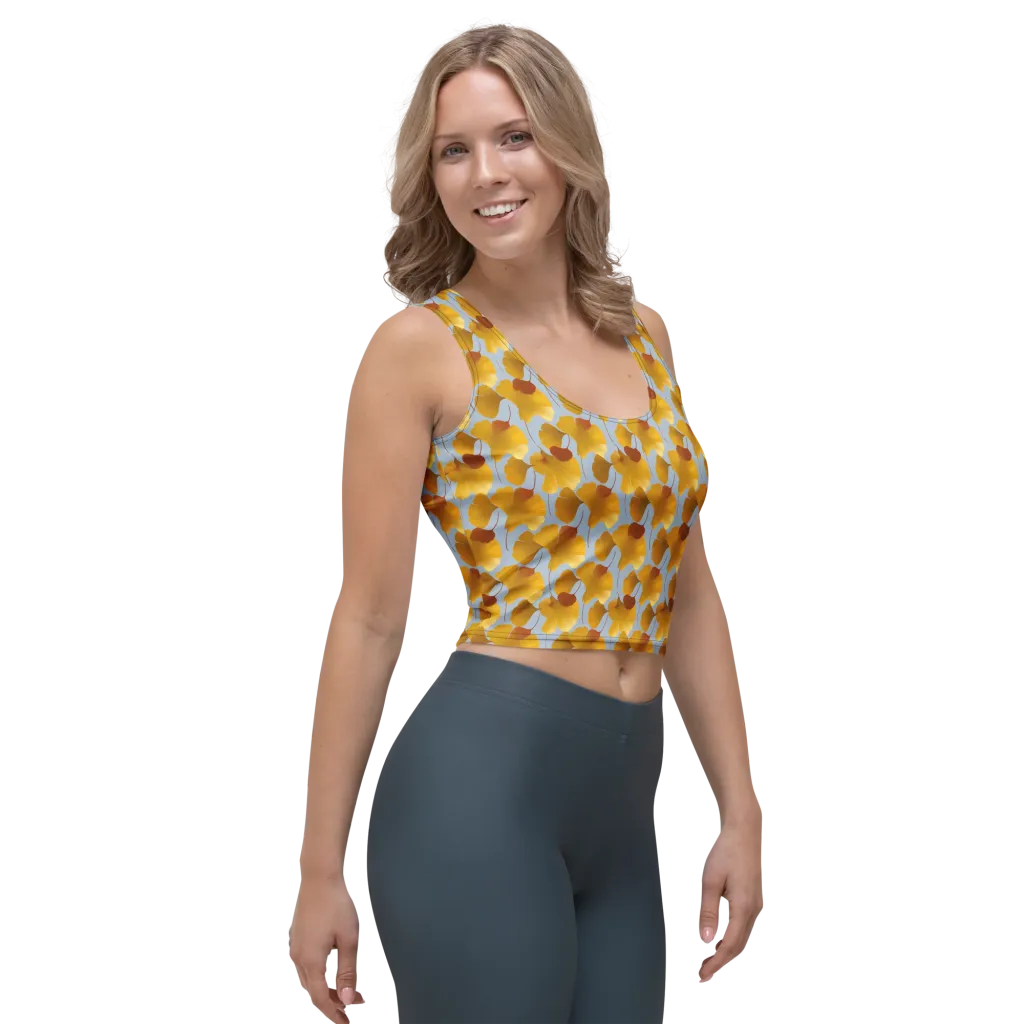Golden Fan on Crop Top — Right Front