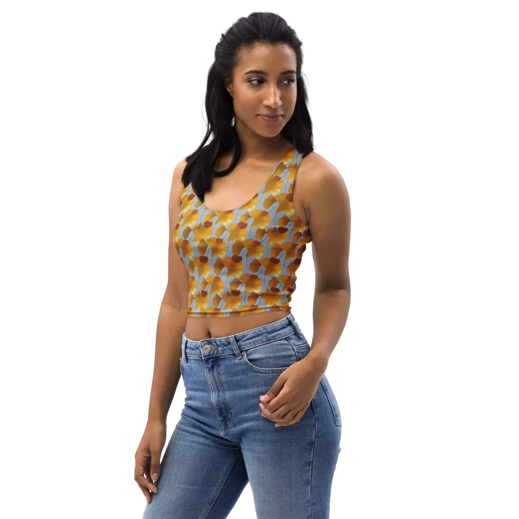 Golden Fan on Crop Top — Left Front