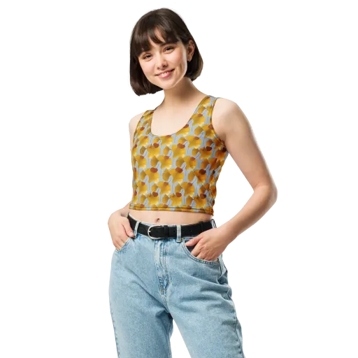 Golden Fan on a Crop Top