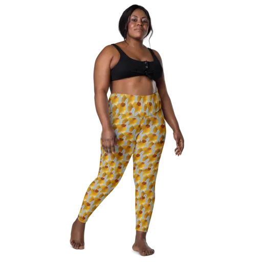 Golden Fan on a Leggings with Pockets
