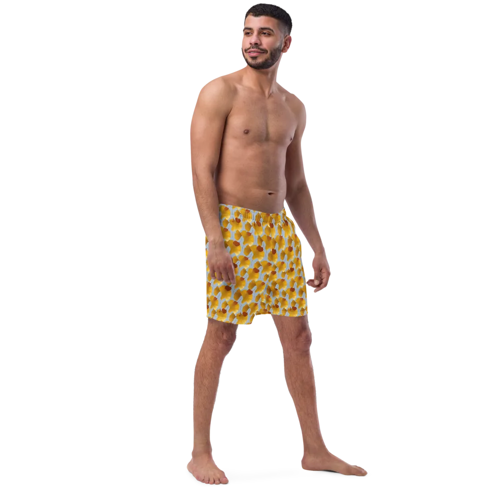 Golden Fan on Swim Trunks — Right Front