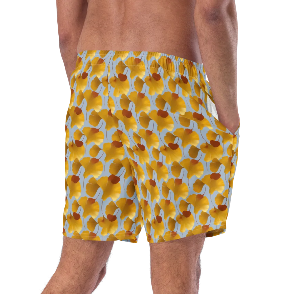 Golden Fan on Swim Trunks — Right Back
