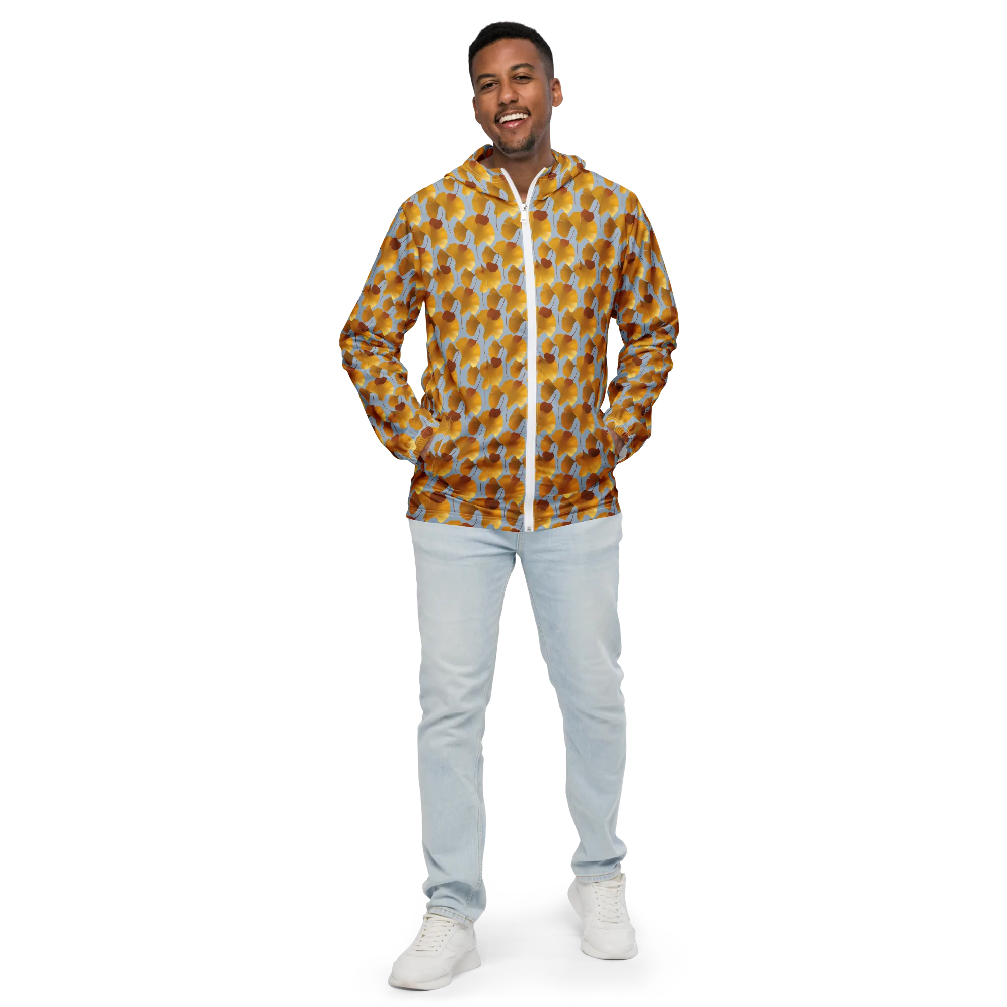 Golden Fan on Men's Windbreaker — Front
