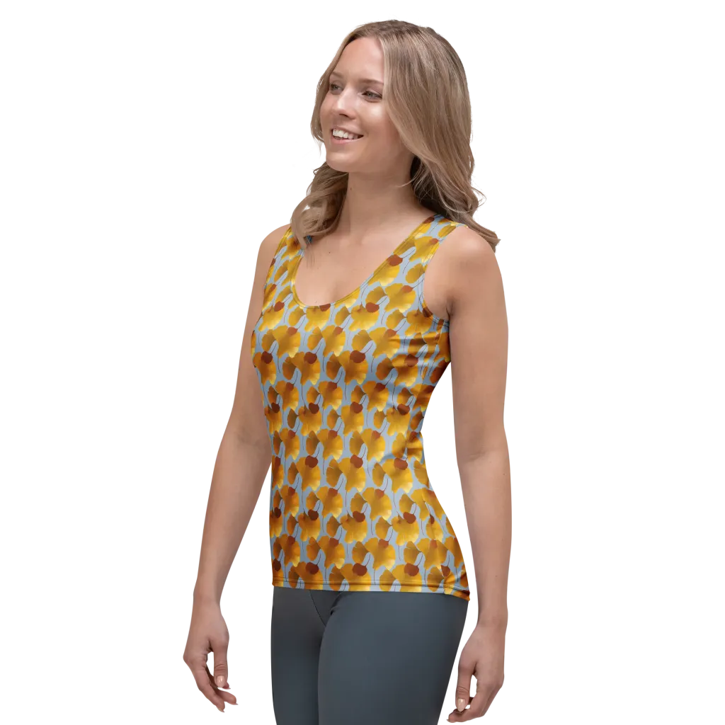 Golden Fan on Women's Tank Top — Left Front