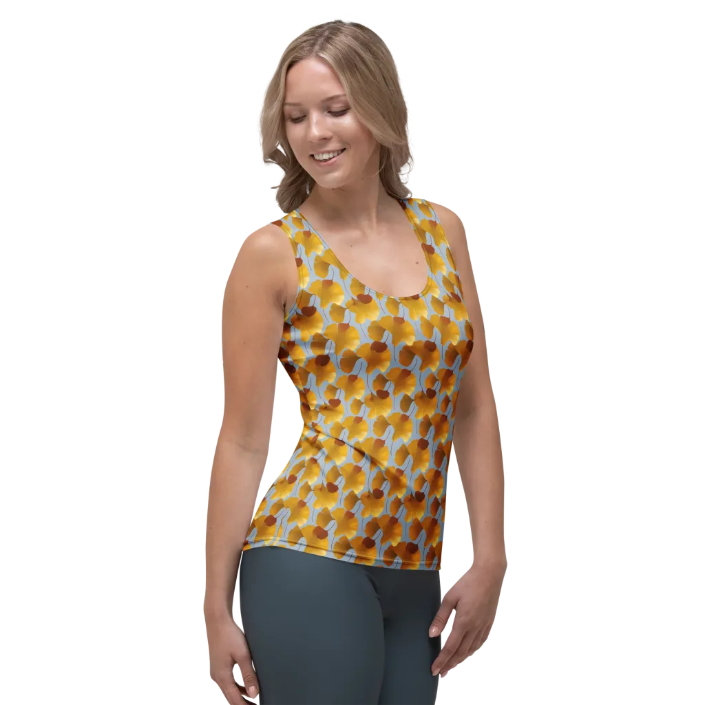 Golden Fan on Women's Tank Top — Right Front