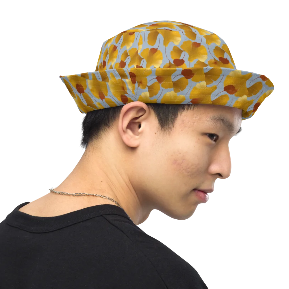 Golden Fan on Reversible Bucket Hat — Right Outside