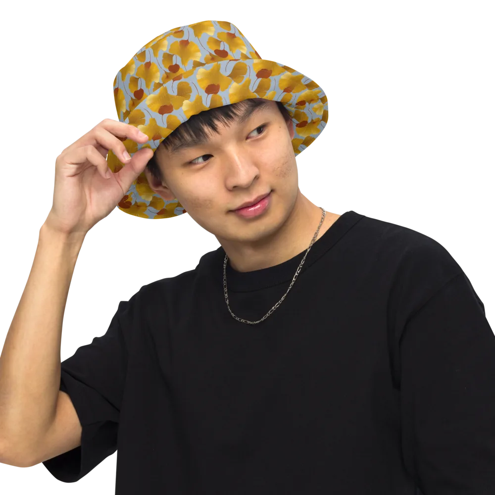 Golden Fan on Reversible Bucket Hat — Front Inside