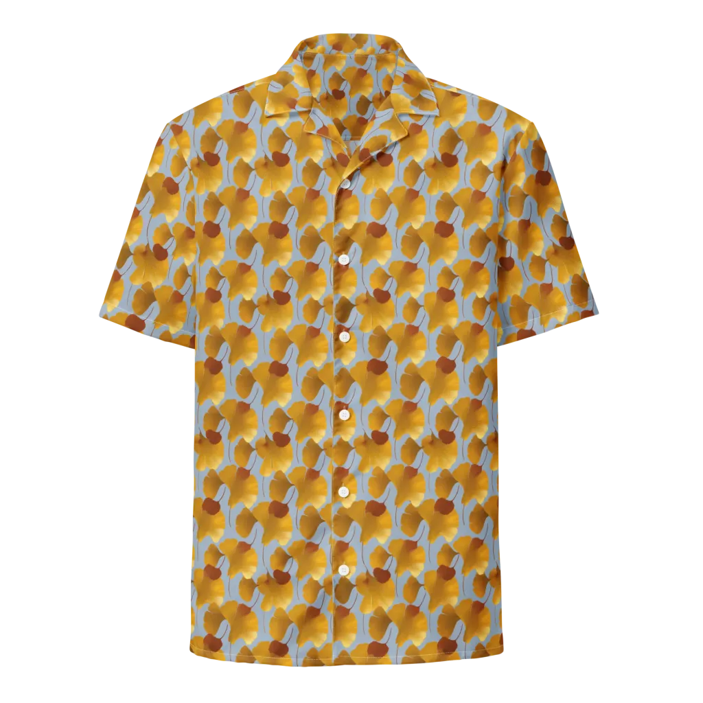 Golden Fan on Button Shirt — Front