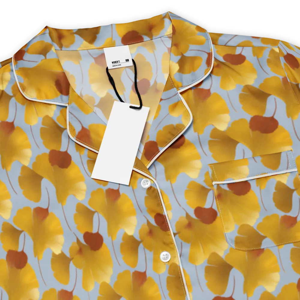 Golden Fan on Women's Short Sleeve Pajama Top — Product details