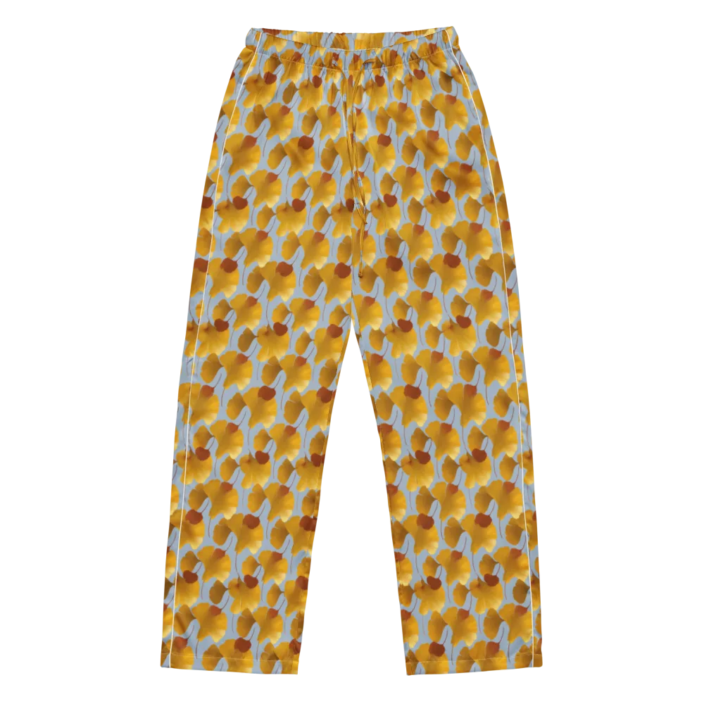 Golden Fan on Women's Pajama Pants — Front