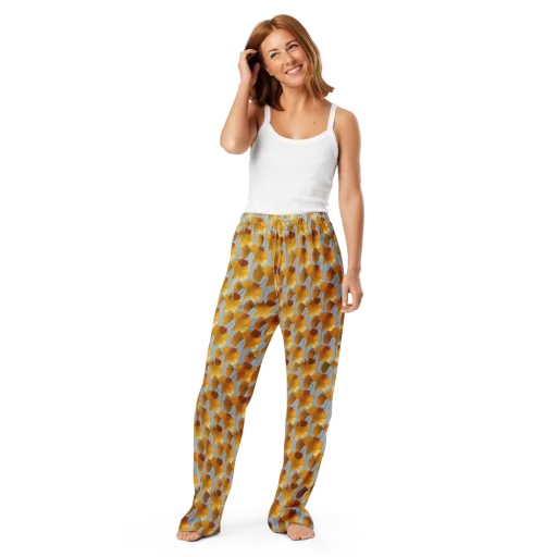Golden Fan on a Women's Pajama Pants