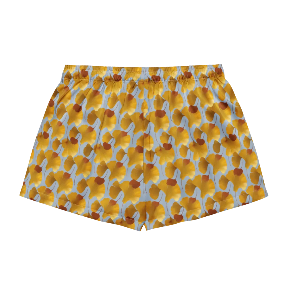 Golden Fan on Women's Pajama Shorts — Back