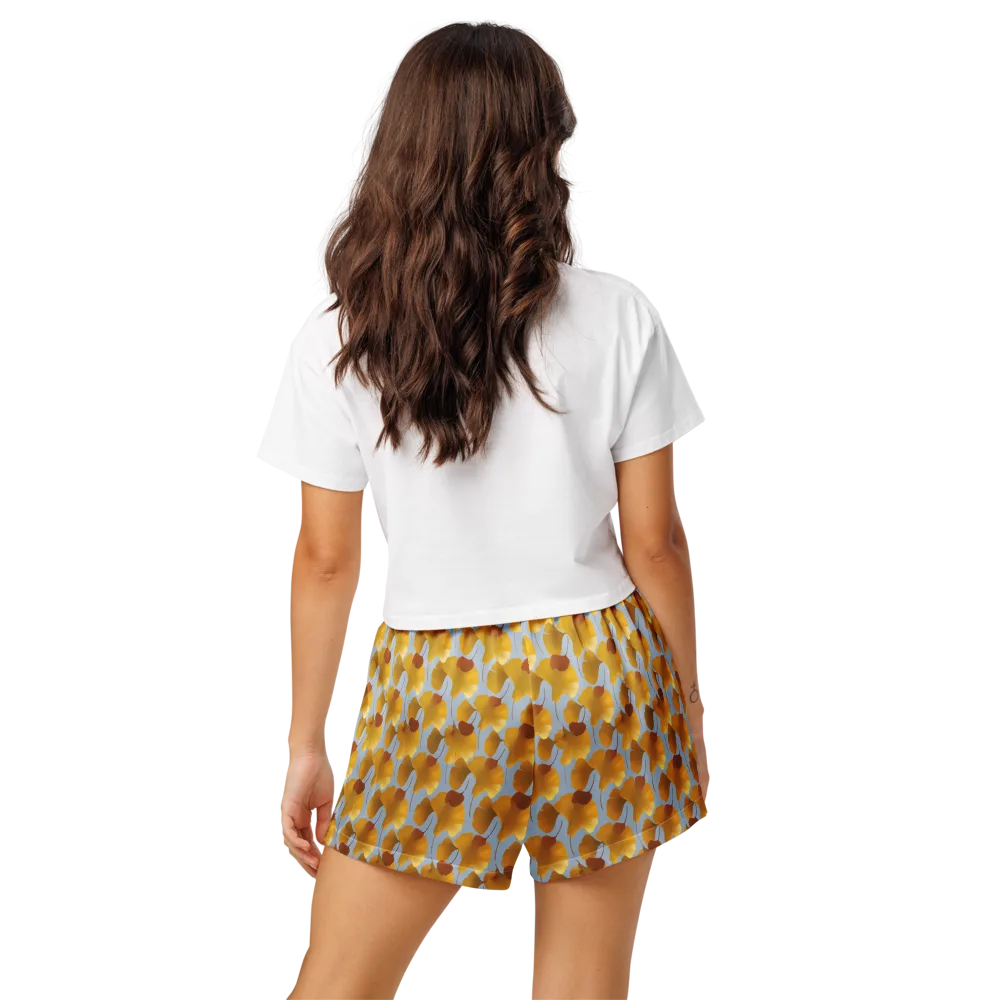 Golden Fan on Women's Pajama Shorts — Back
