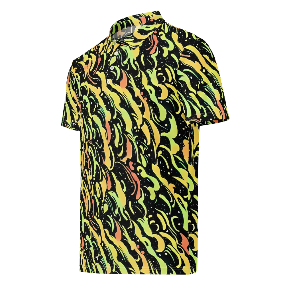 Blacklight Drift on Men's Slim Fit Polo Shirt — Left Front