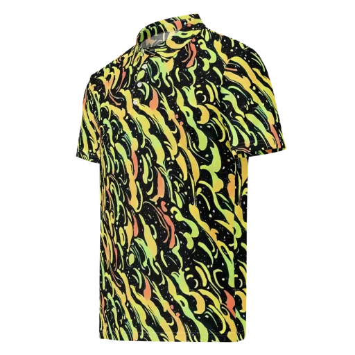 Blacklight Drift on a Men's Slim Fit Polo Shirt