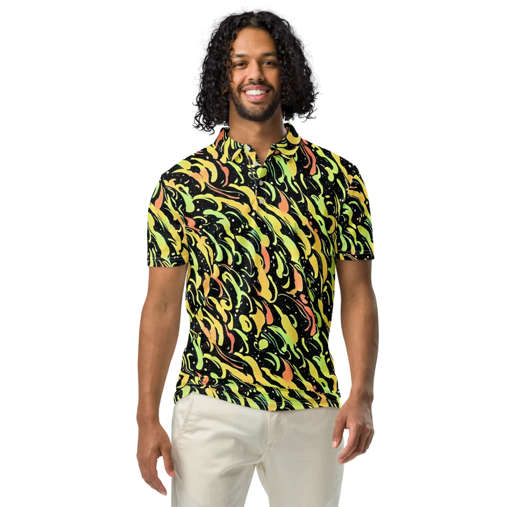 Blacklight Drift on Men's Slim Fit Polo Shirt — Front