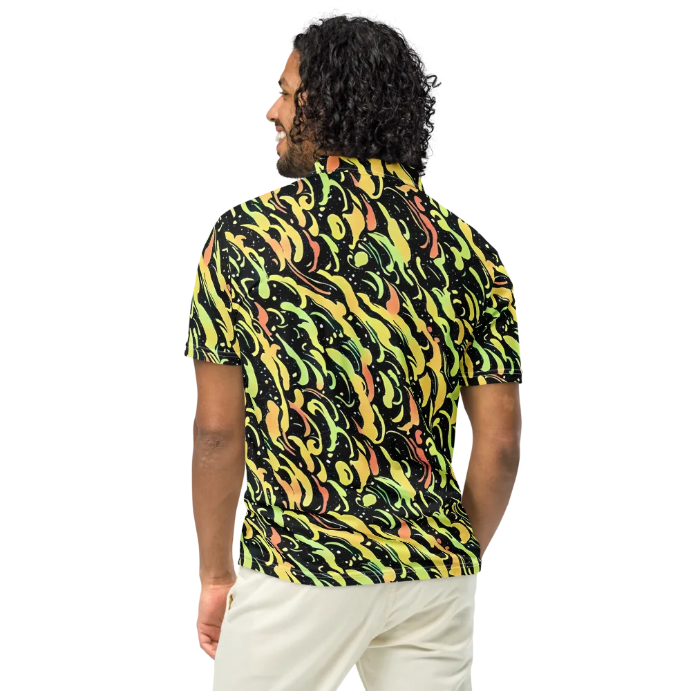 Blacklight Drift on Men's Slim Fit Polo Shirt — Back