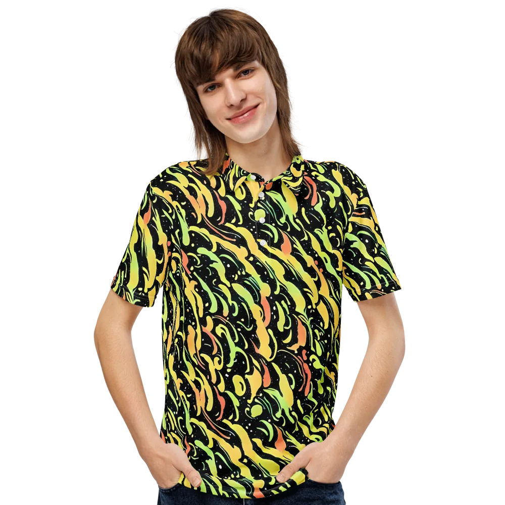 Blacklight Drift on Men's Slim Fit Polo Shirt — Front