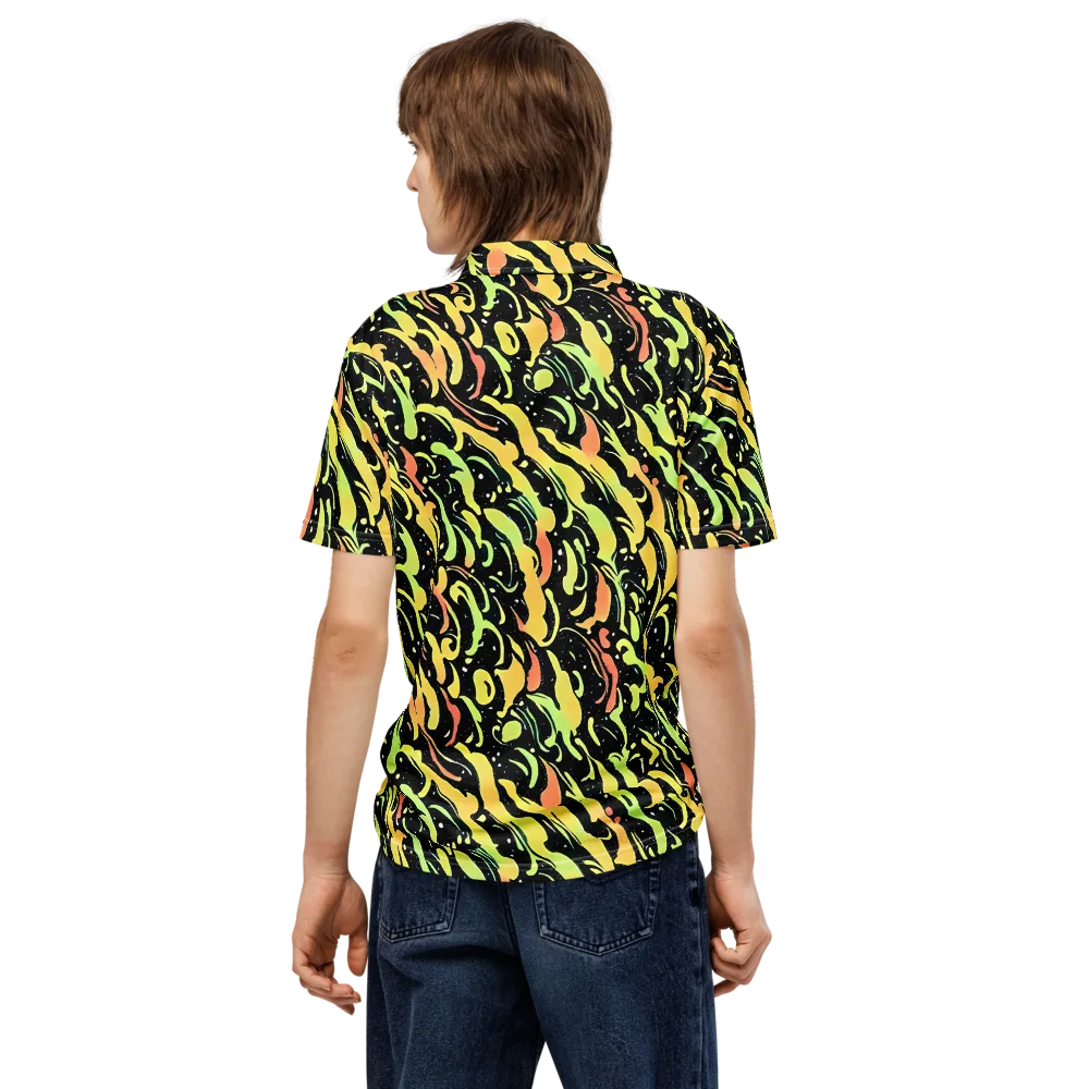 Blacklight Drift on Men's Slim Fit Polo Shirt — Back