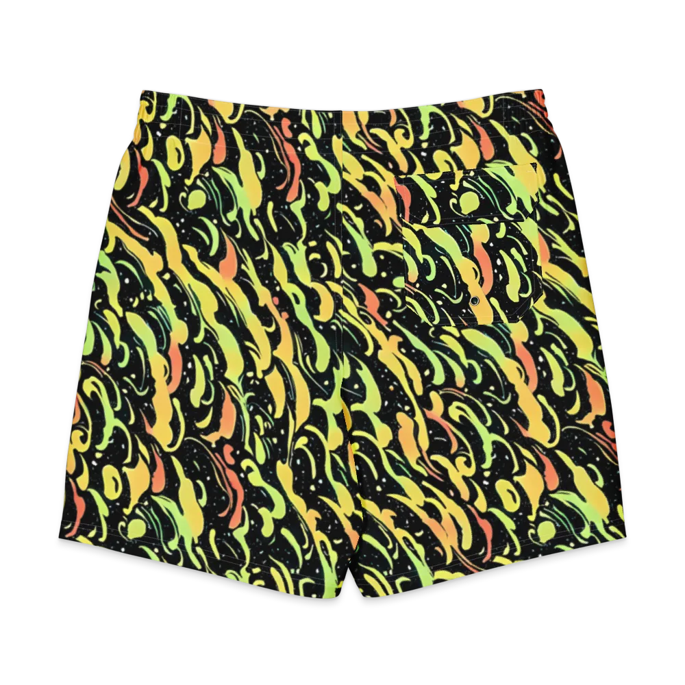 Blacklight Drift on Men's Board Shorts — Back