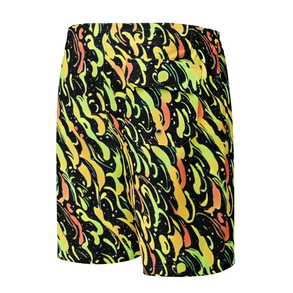 Blacklight Drift on Men's Board Shorts — Back