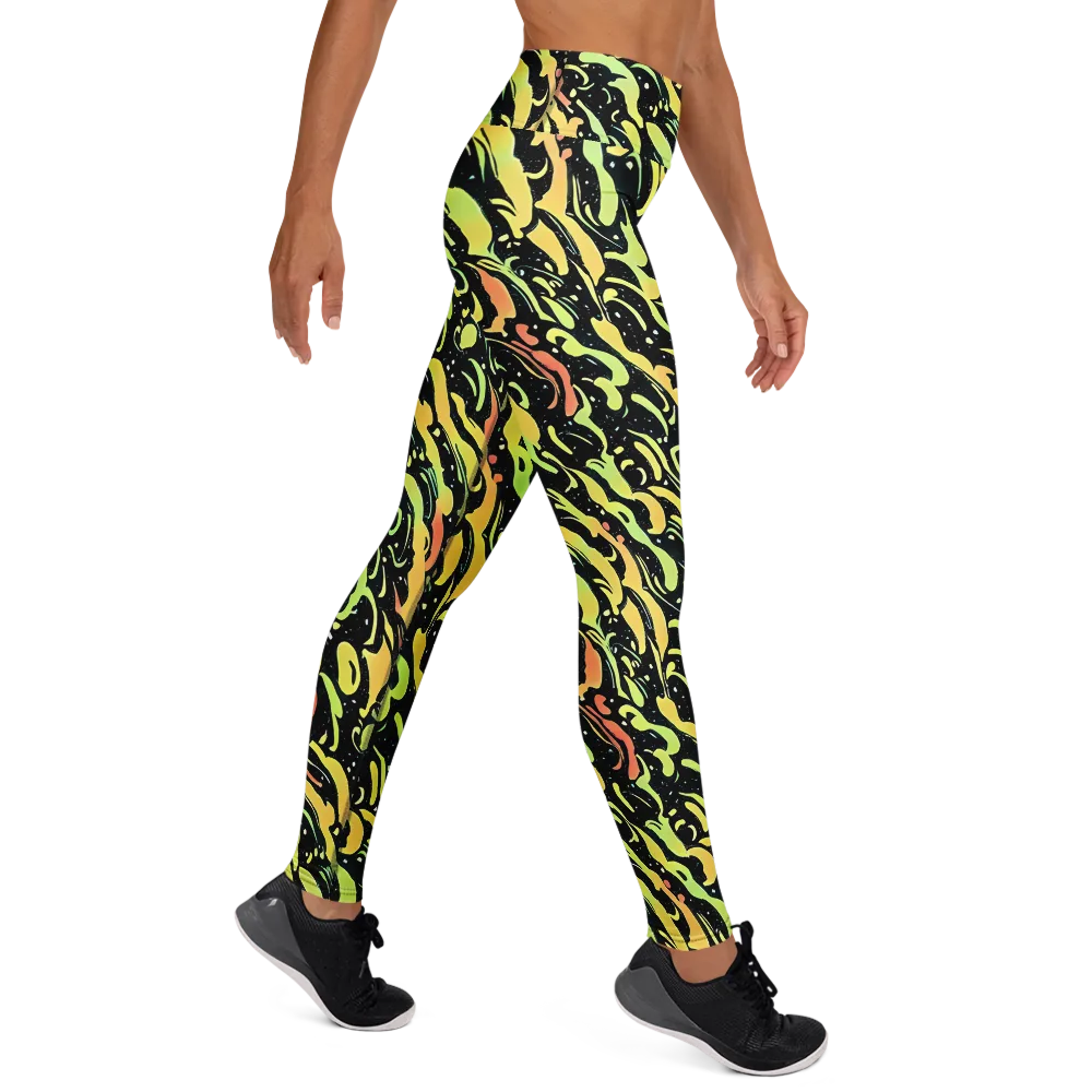 Blacklight Drift on Yoga Leggings — Right