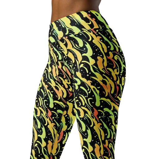 Blacklight Drift on a Yoga Leggings