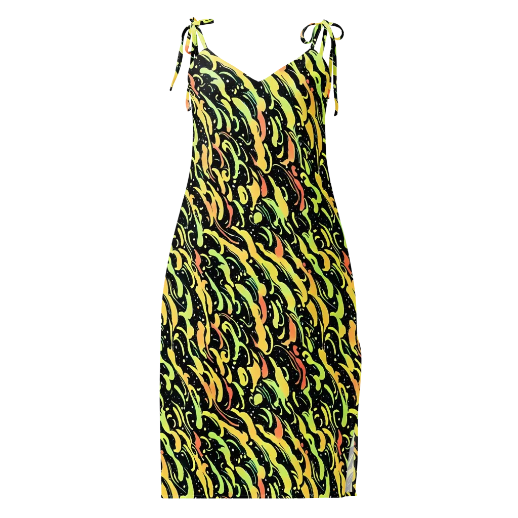 Blacklight Drift on Slip Dress — Front