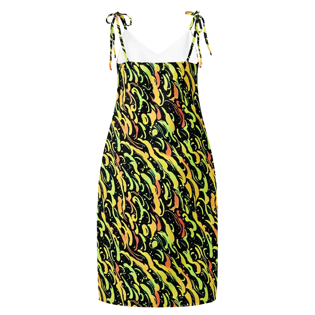 Blacklight Drift on Slip Dress — Back