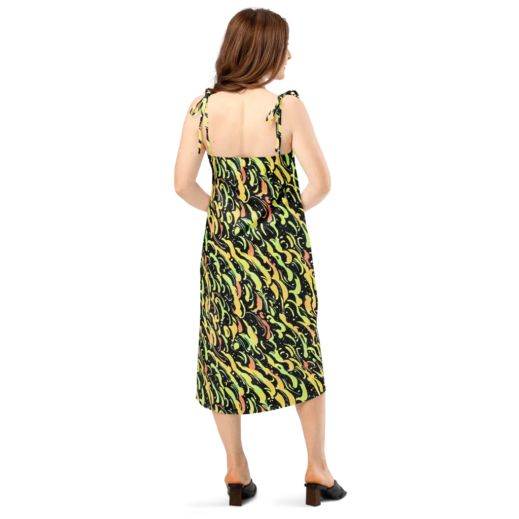 Blacklight Drift on Slip Dress — Back