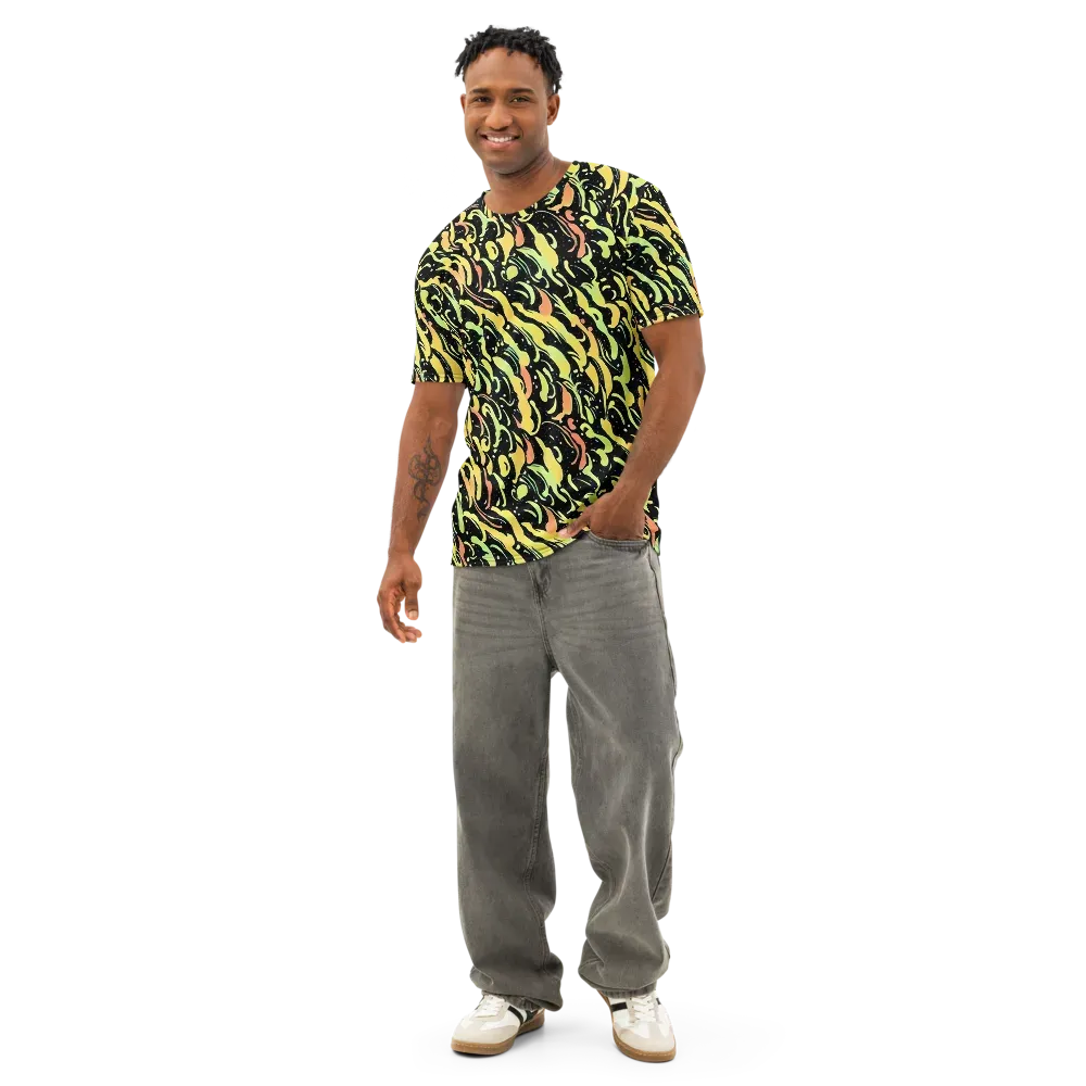 Blacklight Drift on Men's Cotton Crew Neck T-Shirt — Front
