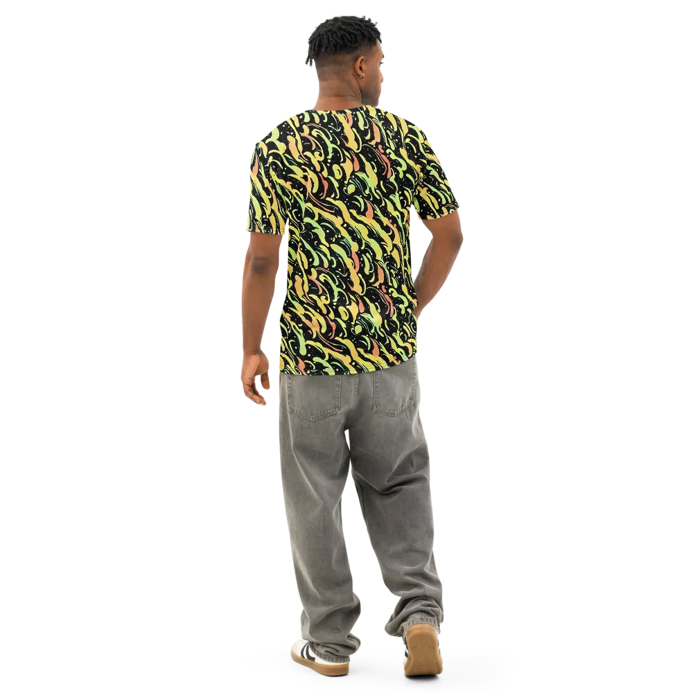 Blacklight Drift on Men's Cotton Crew Neck T-Shirt — Back
