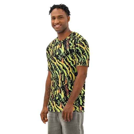 Blacklight Drift on a Men's Cotton Crew Neck T-Shirt