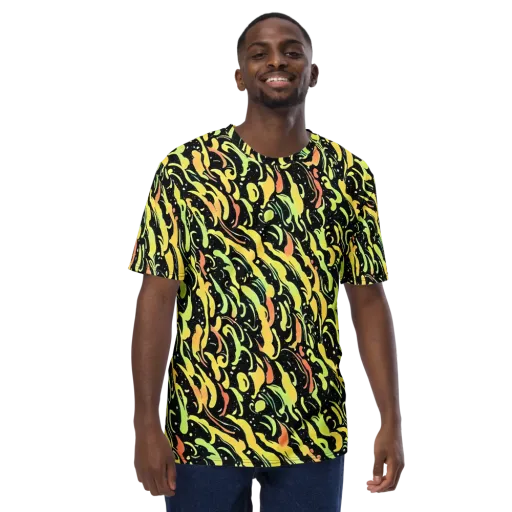 Blacklight Drift on a Men's Crew Neck T-Shirt