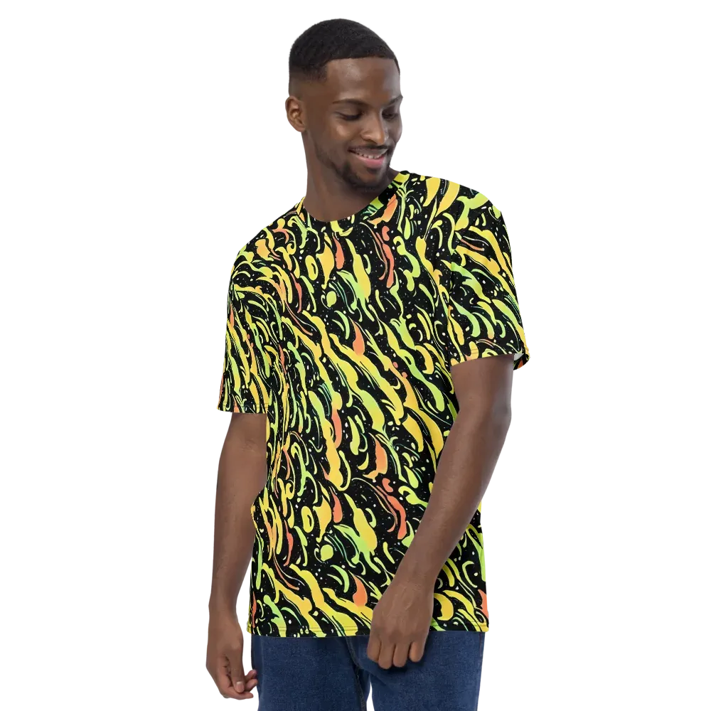 Blacklight Drift on Men's Crew Neck T-Shirt — Left