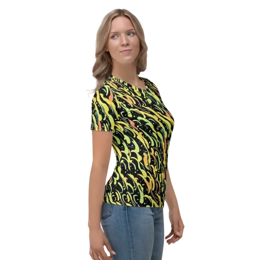 Blacklight Drift on a Women's Crew Neck T-Shirt