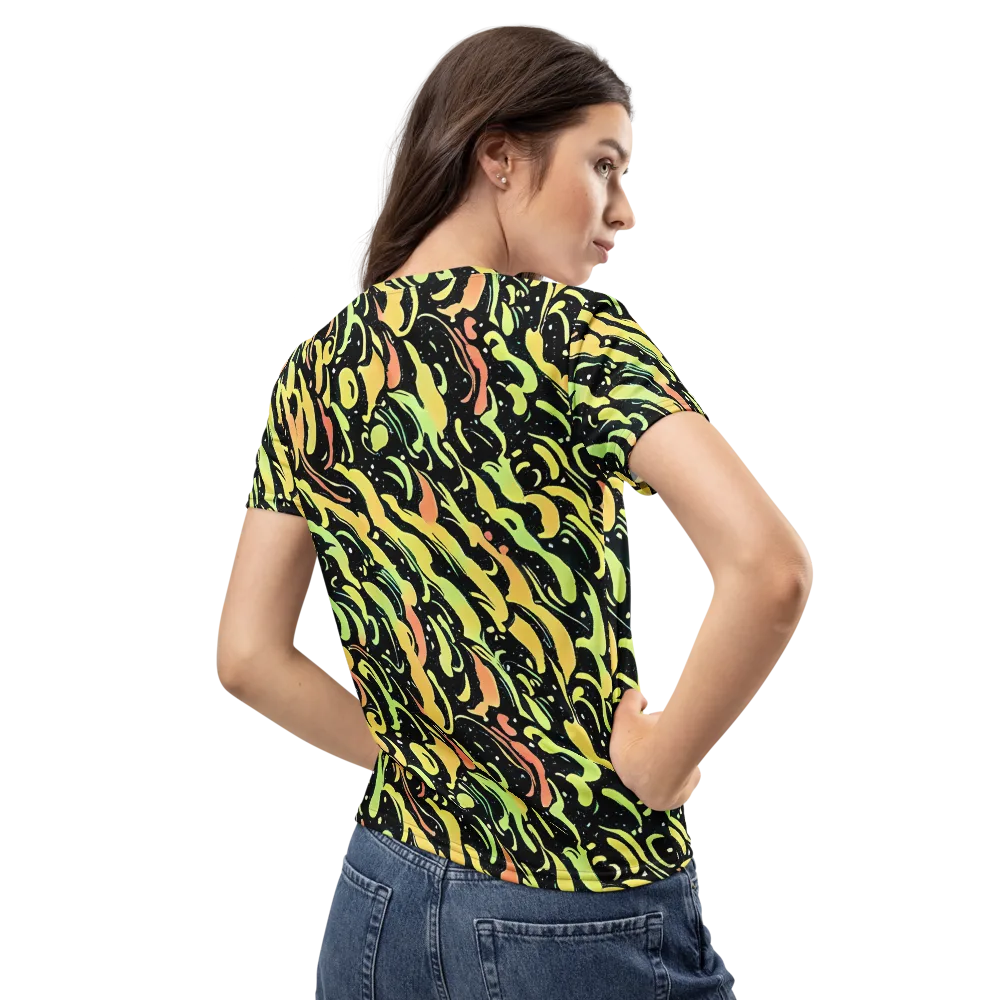 Blacklight Drift on Women's Crew Neck T-Shirt — Back