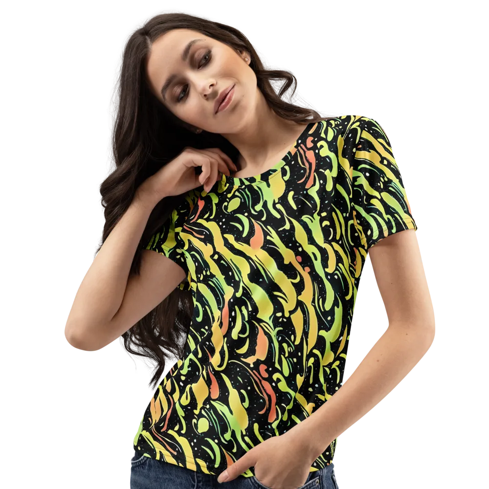 Blacklight Drift on Women's Crew Neck T-Shirt — Left Front