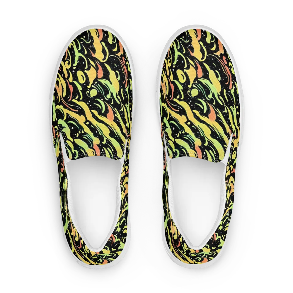 Blacklight Drift on Men's Slip-On Canvas Shoes — Front