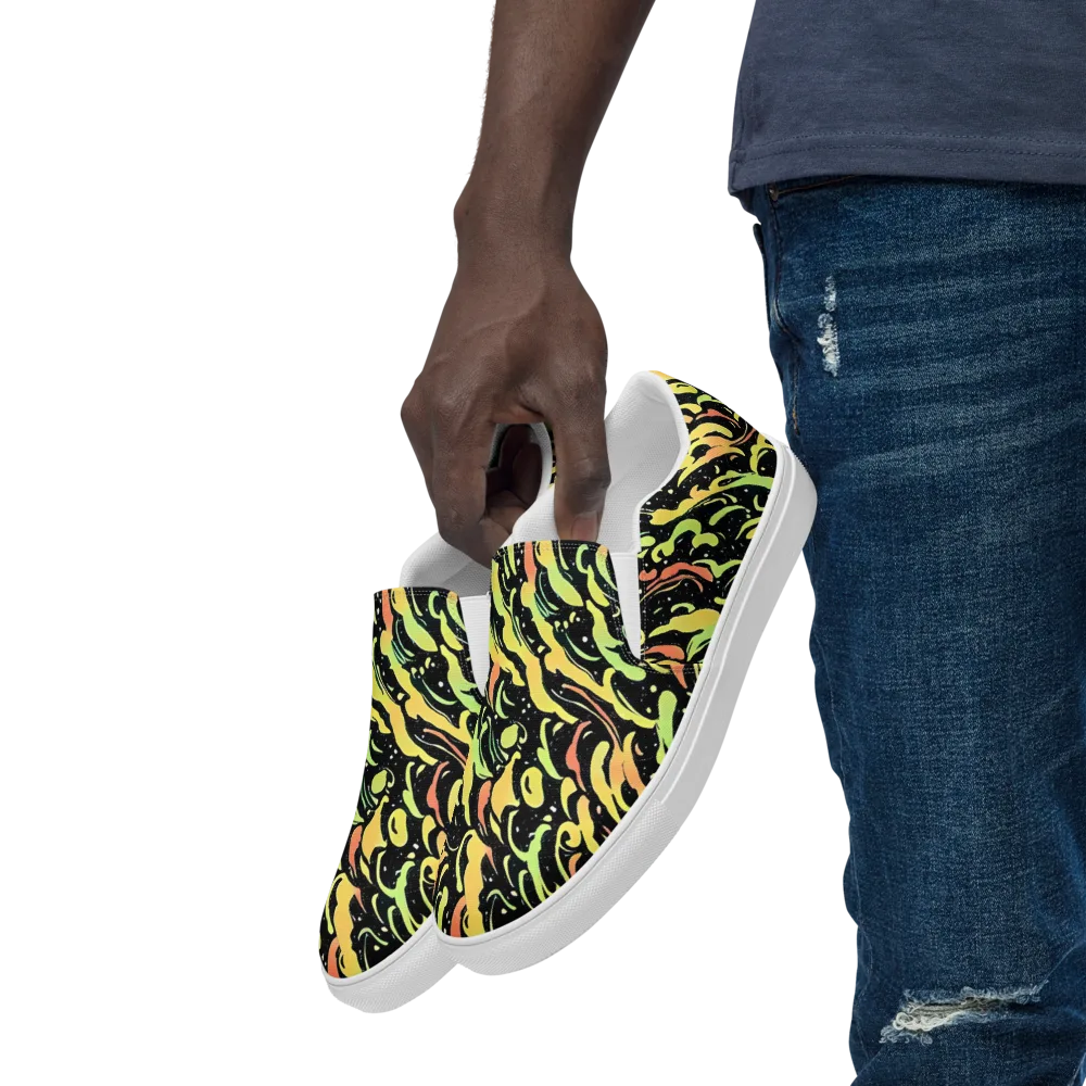 Blacklight Drift on Men's Slip-On Canvas Shoes — Left Front