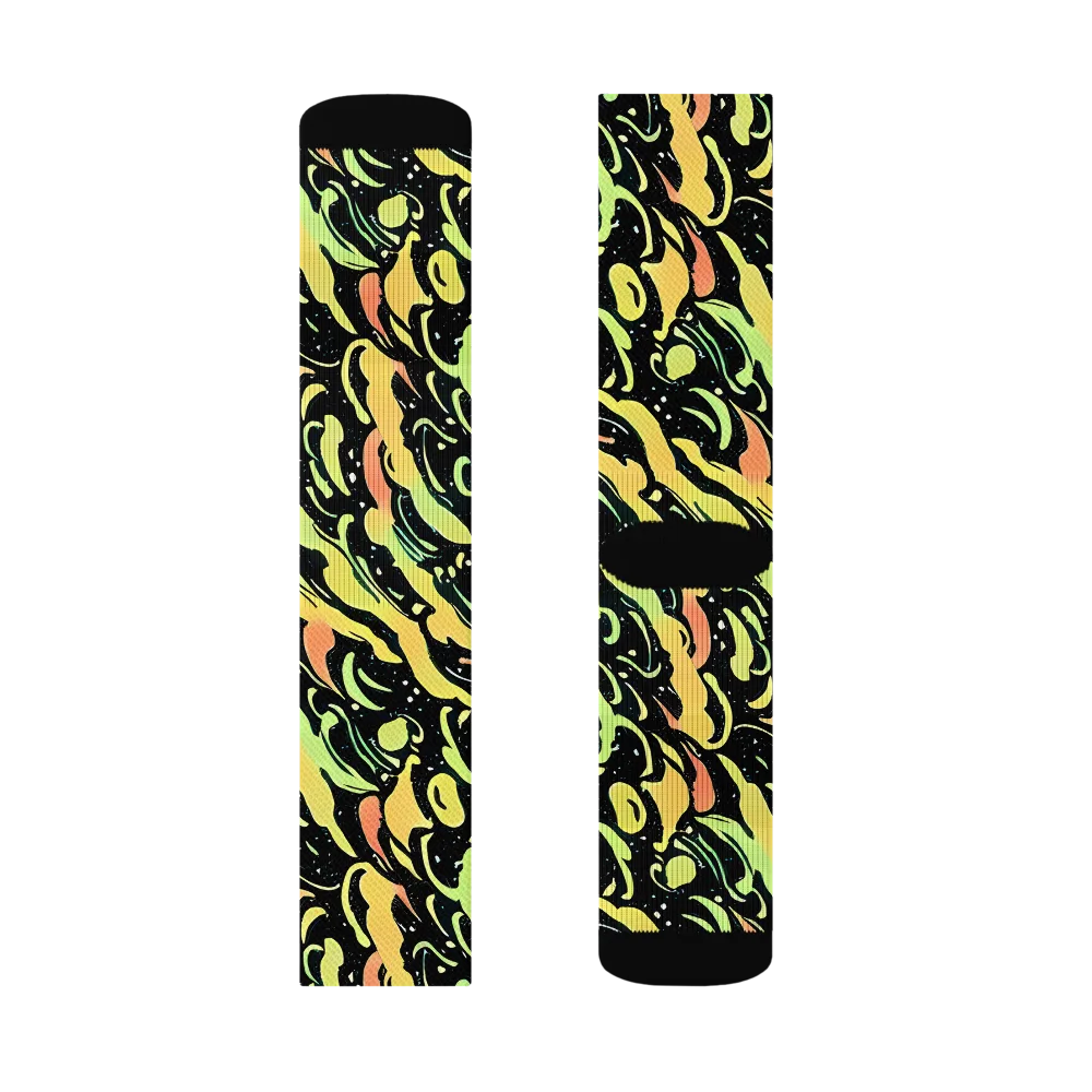 Blacklight Drift on Socks — Left Sock